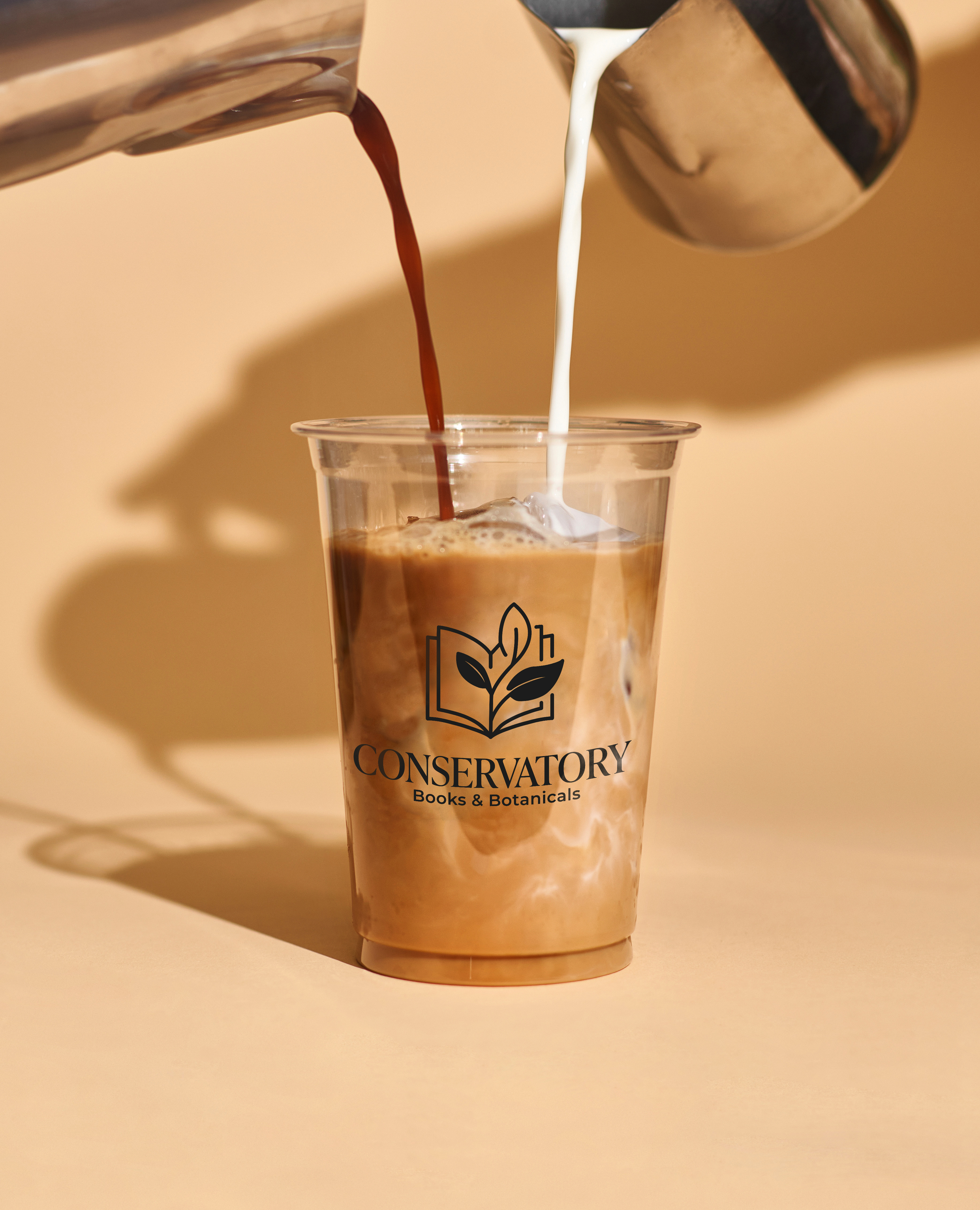 Conservatory iced coffee cup mockup
